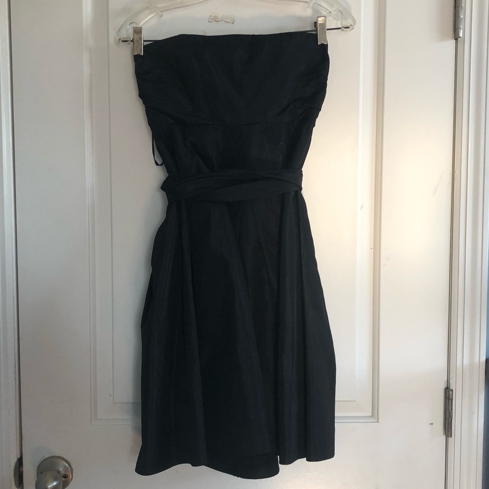 black strapless dress